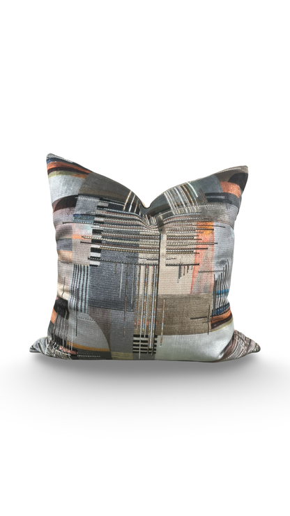 Elegant Pillow Viviana Chromatica Charcoal 18x18" Knife Edge Decorative Throw Pillow