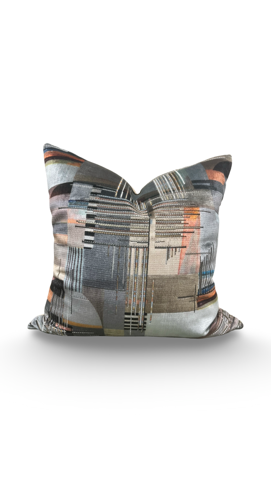 Elegant Pillow Viviana Chromatica Charcoal 18x18" Knife Edge Decorative Throw Pillow