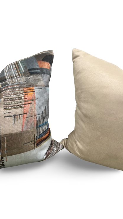 Elegant Pillow Viviana Chromatica Charcoal 18x18" Knife Edge Decorative Throw Pillow