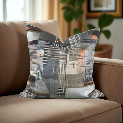 Elegant Pillow Viviana Chromatica Charcoal 18x18" Knife Edge Decorative Throw Pillow