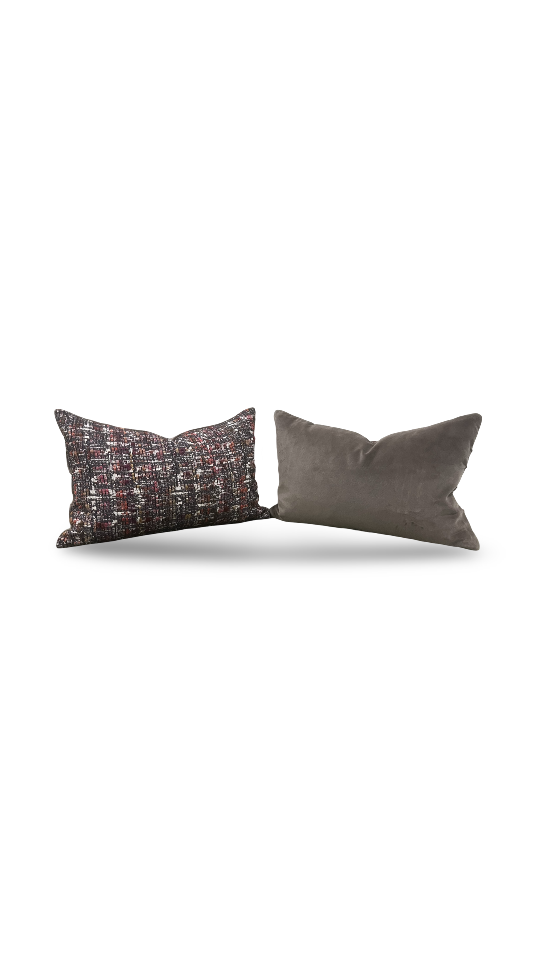 Cheyne Oakley and Taupe 12X18" Knife Edge Decorative Lumbar Pillow