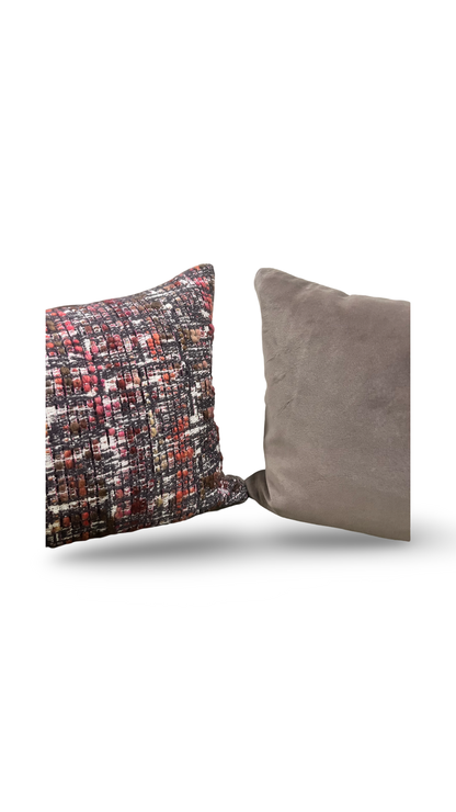 Cheyne Oakley and Taupe 12X18" Knife Edge Decorative Lumbar Pillow