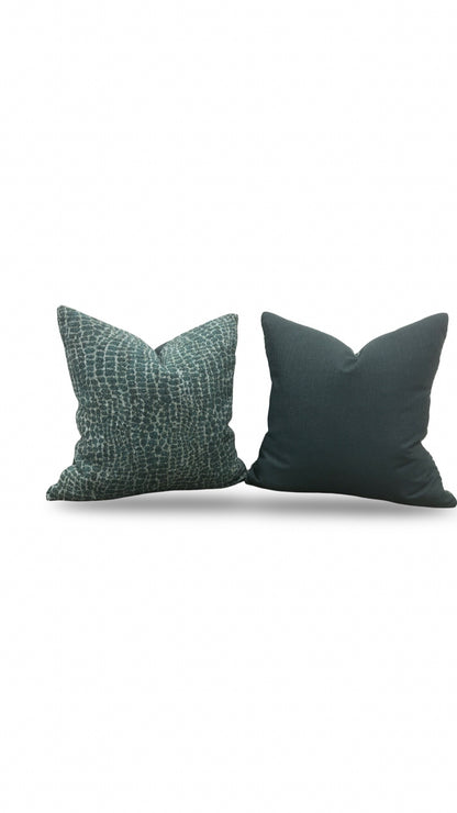 Decorative Pillow Basha Teal 22x22" Knife Edge Cover