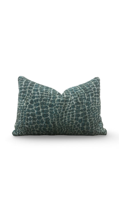 Lumbar Pillow Basha Teal 12x18" Knife Edge Cover