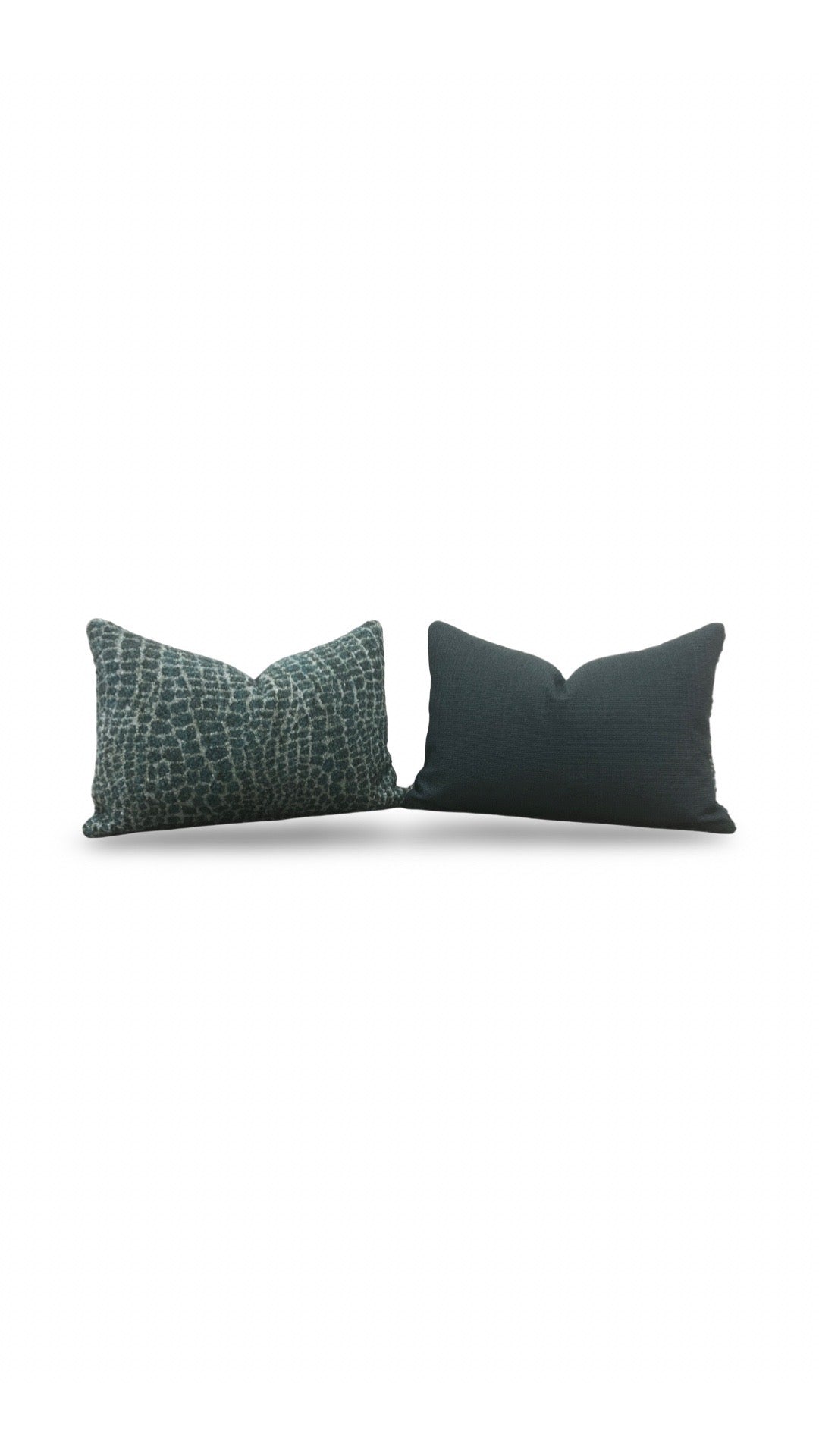 Lumbar Pillow Basha Teal 12x18" Knife Edge Cover