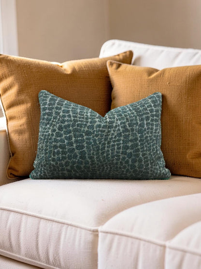Lumbar Pillow Basha Teal 12x18" Knife Edge Cover