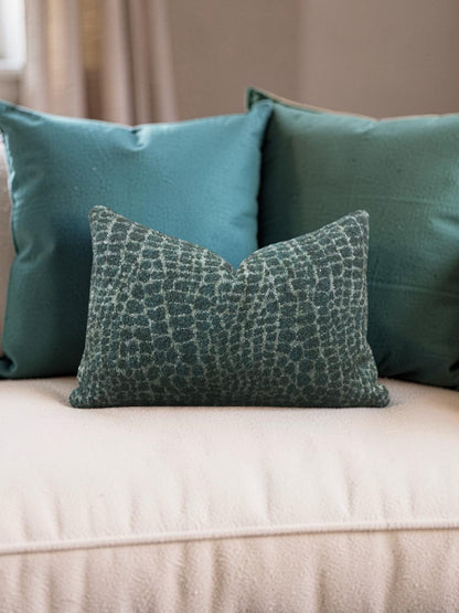 Lumbar Pillow Basha Teal 12x18" Knife Edge Cover