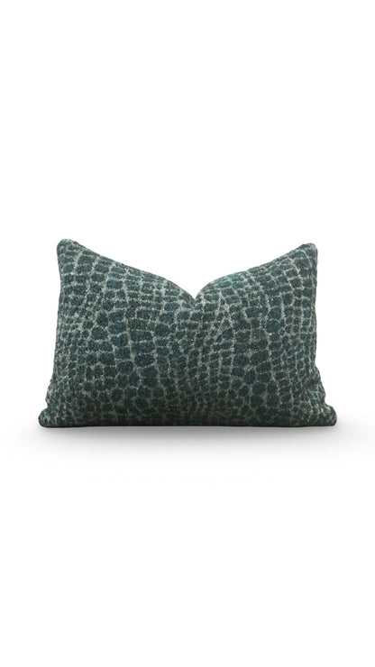 Lumbar Pillow Basha Teal 12x18" Knife Edge Cover