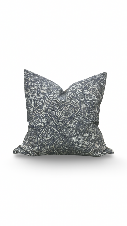 Designer Fabric Inverness Slate 22x22" Knife Edge Decorative Throw Pillow