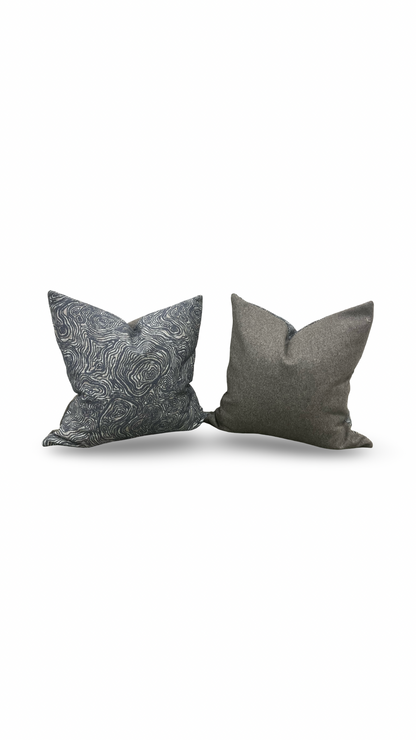 Designer Fabric Inverness Slate 22x22" Knife Edge Decorative Throw Pillow