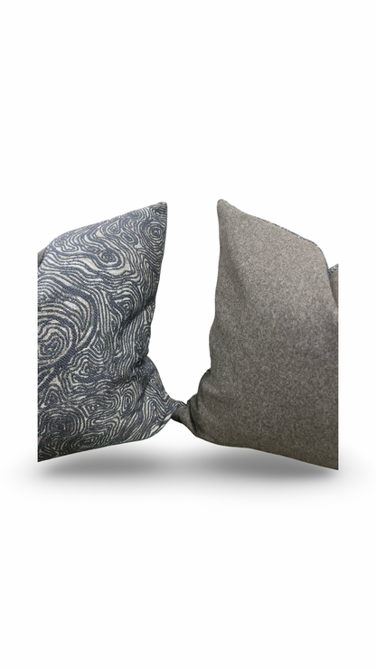 Designer Fabric Inverness Slate 22x22" Knife Edge Decorative Throw Pillow