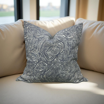 Designer Fabric Inverness Slate 22x22" Knife Edge Decorative Throw Pillow