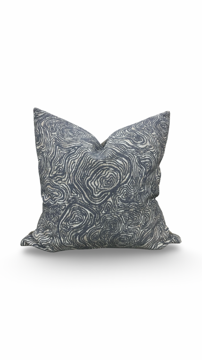 Designer Fabric Inverness Slate 22x22" Knife Edge Decorative Throw Pillow