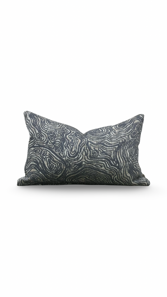 Designer Fabric Inverness Slate 12X18" Knife Edge Decorative Lumbar Pillow