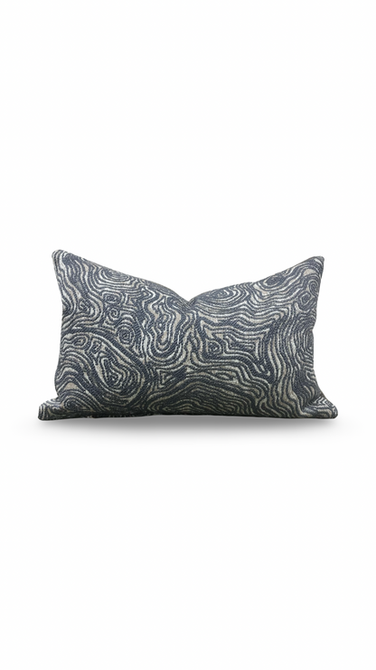 Designer Fabric Inverness Slate 12X18" Knife Edge Decorative Lumbar Pillow