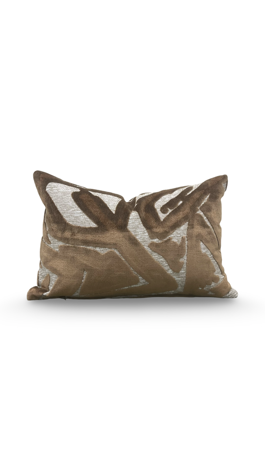 Decorative pillow with abstract pattern on a white background