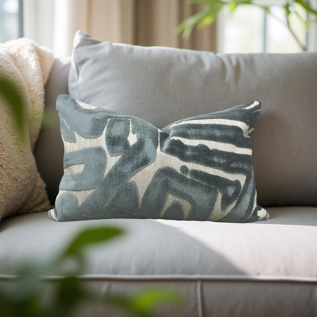 ACDC Teal 12X18" Knife Edge Decorative Lumbar Pillow
