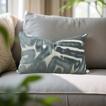 ACDC Teal 12X18" Knife Edge Decorative Lumbar Pillow