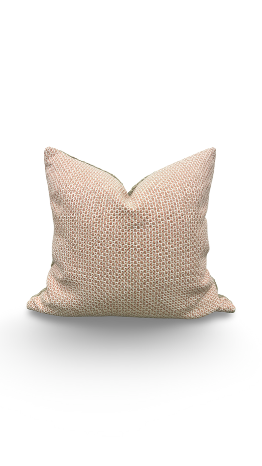 Designer Fabric Kiddo Coral 20x20" Knife Edge Decorative Throw Pillow
