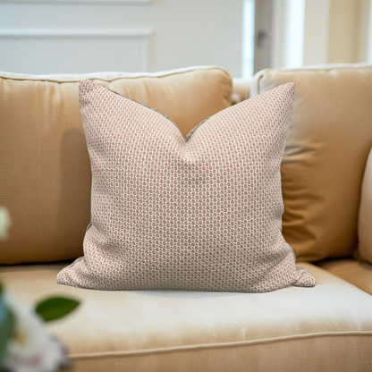 Designer Fabric Kiddo Coral 20x20" Knife Edge Decorative Throw Pillow