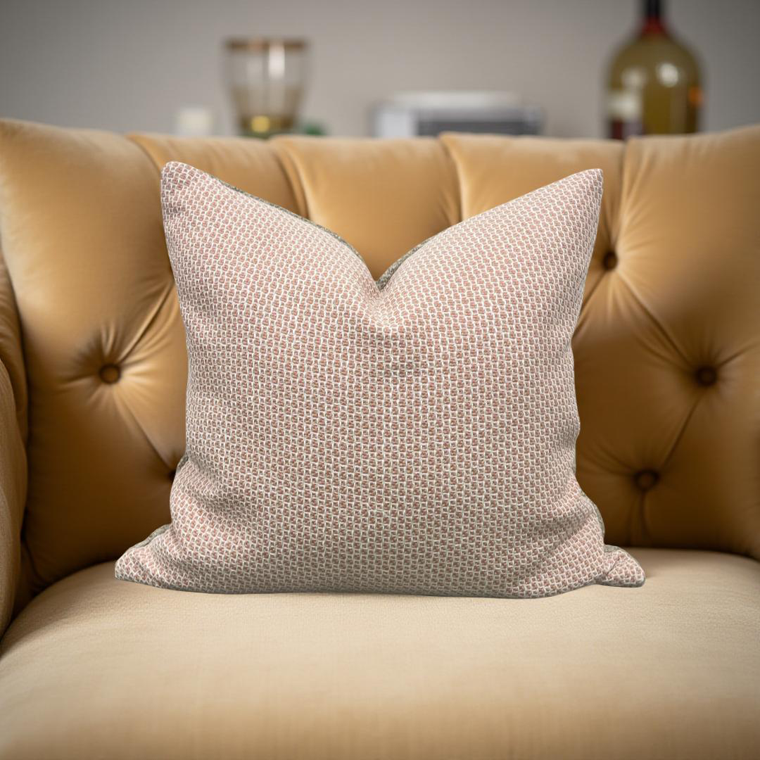 Designer Fabric Kiddo Coral 20x20" Knife Edge Decorative Throw Pillow
