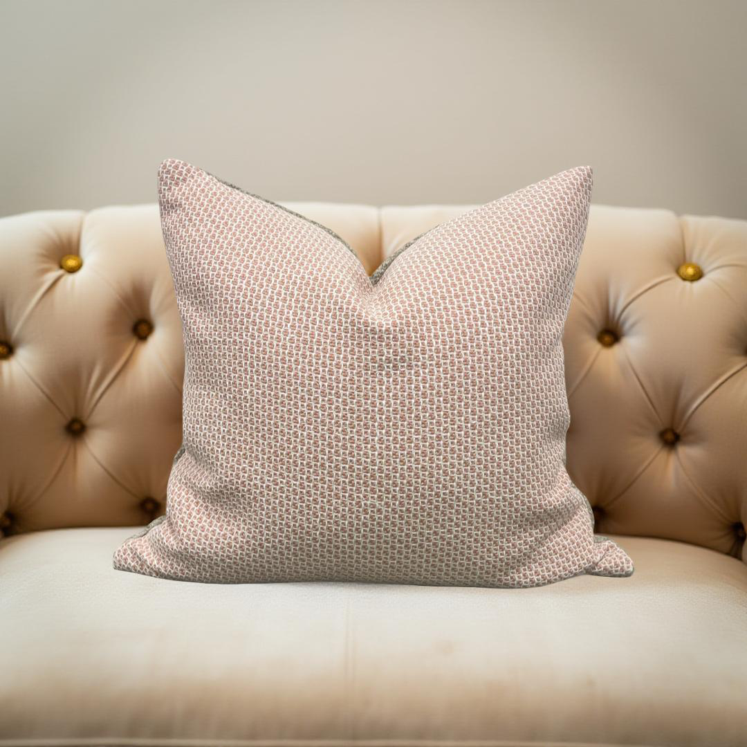 Designer Fabric Kiddo Coral 20x20" Knife Edge Decorative Throw Pillow