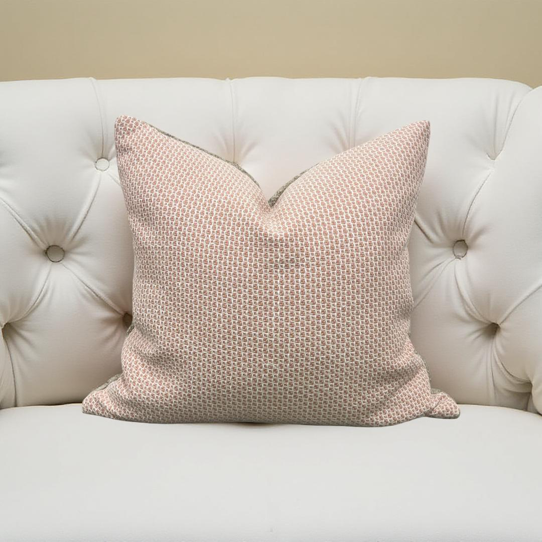 Designer Fabric Kiddo Coral 20x20" Knife Edge Decorative Throw Pillow