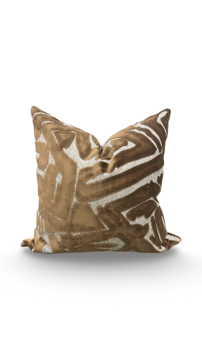 Designer Fabric ACDC Copper 22x22" Knife Edge Decorative Throw Pillow