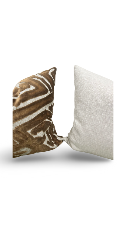 Designer Fabric ACDC Copper 22x22" Knife Edge Decorative Throw Pillow