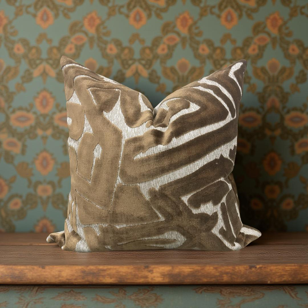 Designer Fabric ACDC Copper 22x22" Knife Edge Decorative Throw Pillow