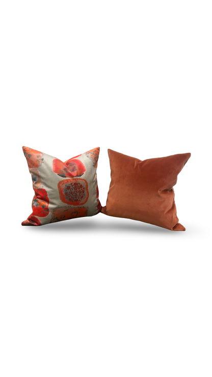 Designer Fabric Buckwheat Chinese Red 20x20" Knife Edge Decorative Throw Pillow