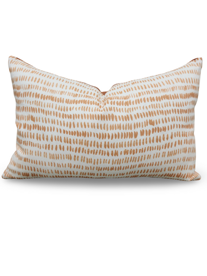 Lumbar Pillow Orange and Copper Dots 12x18" Knife Edge Cover