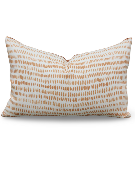 Lumbar Pillow Orange and Copper Dots 12x18" Knife Edge Cover