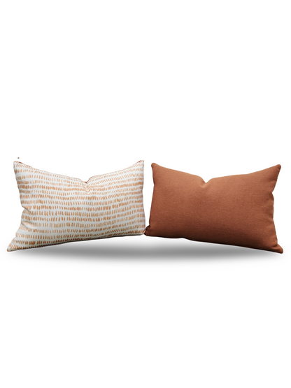 Lumbar Pillow Orange and Copper Dots 12x18" Knife Edge Cover