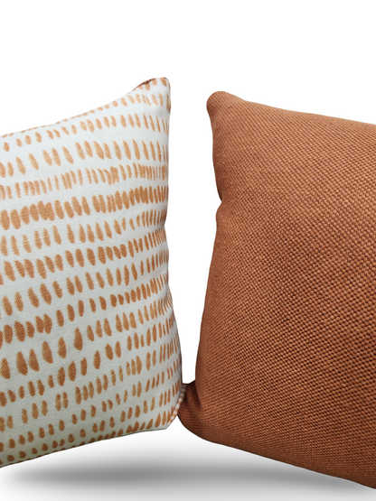 Lumbar Pillow Orange and Copper Dots 12x18" Knife Edge Cover