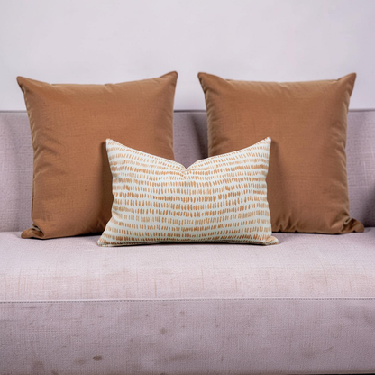 Lumbar Pillow Orange and Copper Dots 12x18" Knife Edge Cover