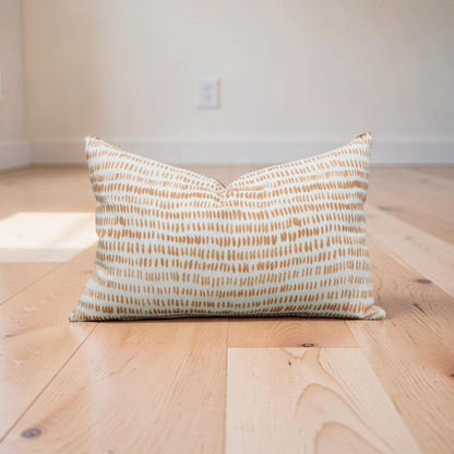 Lumbar Pillow Orange and Copper Dots 12x18" Knife Edge Cover