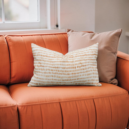 Lumbar Pillow Orange and Copper Dots 12x18" Knife Edge Cover