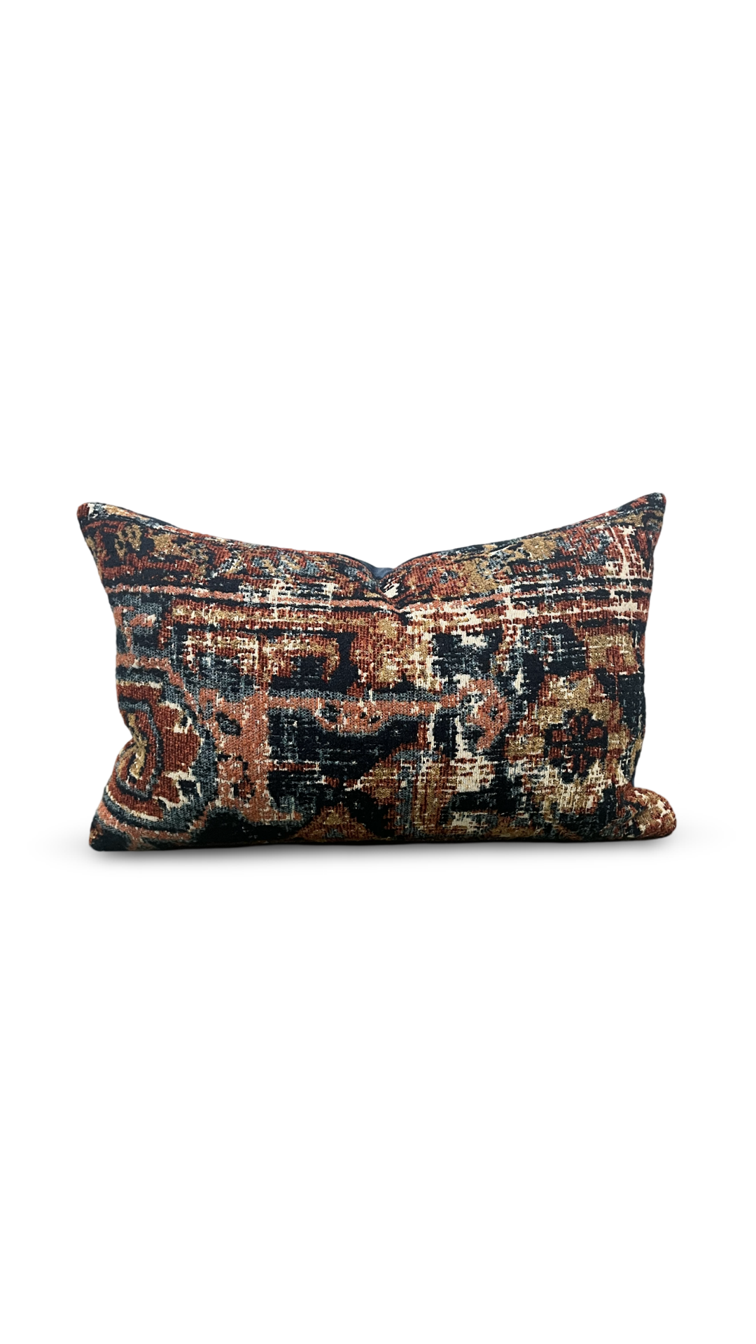 Oriental Inspired Shag 12x18" Knife Edge Decorative Lumbar Pillow