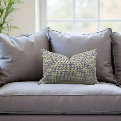 Osborne & Little  Ragtime Ella Slate Chartreuse 12x18" Knife Edge Decorative Lumbar Pillow