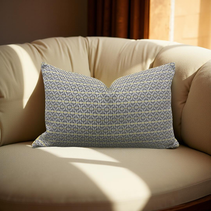 Osborne & Little  Ragtime Ella Slate Chartreuse 12x18" Knife Edge Decorative Lumbar Pillow