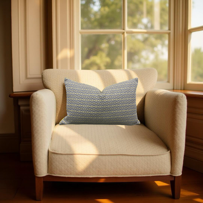 Osborne & Little  Ragtime Ella Slate Chartreuse 12x18" Knife Edge Decorative Lumbar Pillow