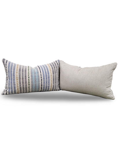Osborne & Little Lumbar Pillow Espalier Azure 12x18" Knife Edge Cover