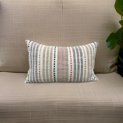 Empyrea Espalier Neutral 12x18" Knife Edge Decorative Lumbar Pillow