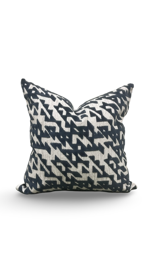 Tessellation Memo Midnight 22X22" Knife Edge Decorative Pillow