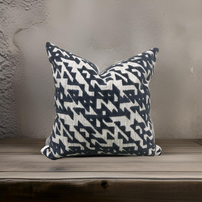 Tessellation Memo Midnight 22X22" Knife Edge Decorative Pillow