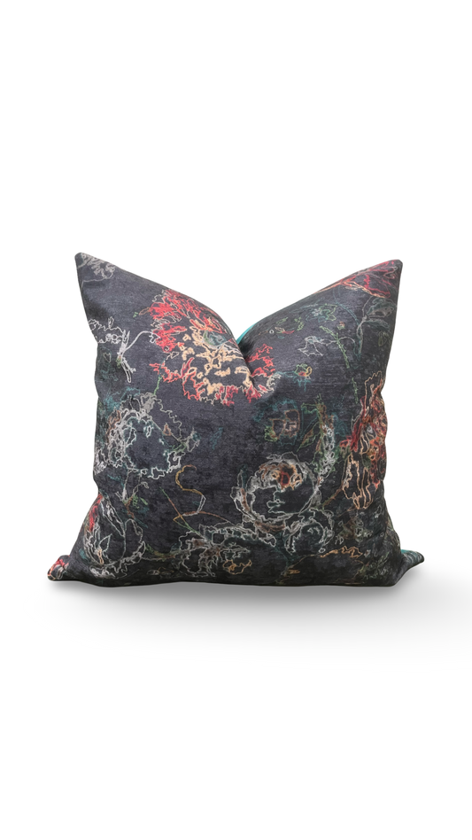 Designer Fabric Selena Nocturnal Jubilant 20x20" Knife Edge Decorative Throw Pillow