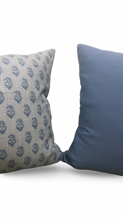 Peter Dunham Rajmata Tonal Mist Indigo 22x22" Knife Edge Decorative Throw Pillow