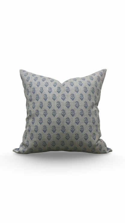 Peter Dunham Rajmata Tonal Mist Indigo 22x22" Knife Edge Decorative Throw Pillow