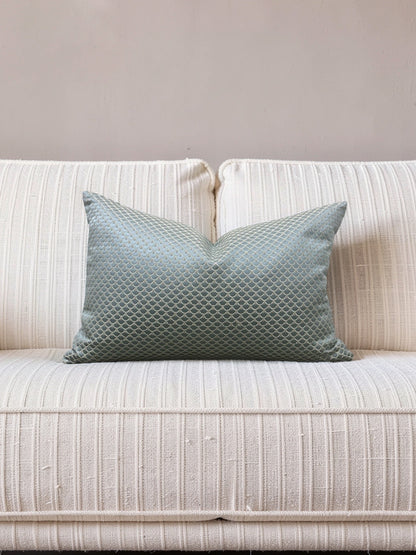 Pierre Frey Lumbar Pillow Okinawa Céleste 12x18" Knife Edge Cover